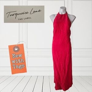 NWT/Turquoise LaneTHE LABEL Halter Silky Smooth Halter Dress